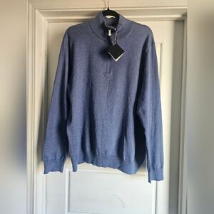 Brooks Brothers Mens Supima Cotton Half-Zip Sweater-XL